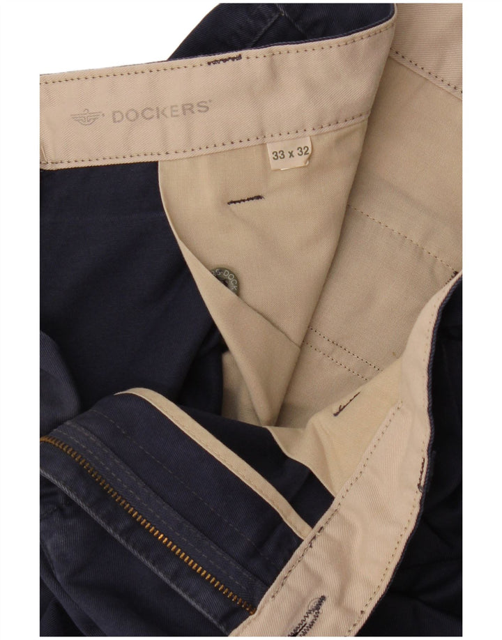 Dockers Ανδρικό Χακί Παντελόνι Chino Pegged W33 L28 Navy Blue