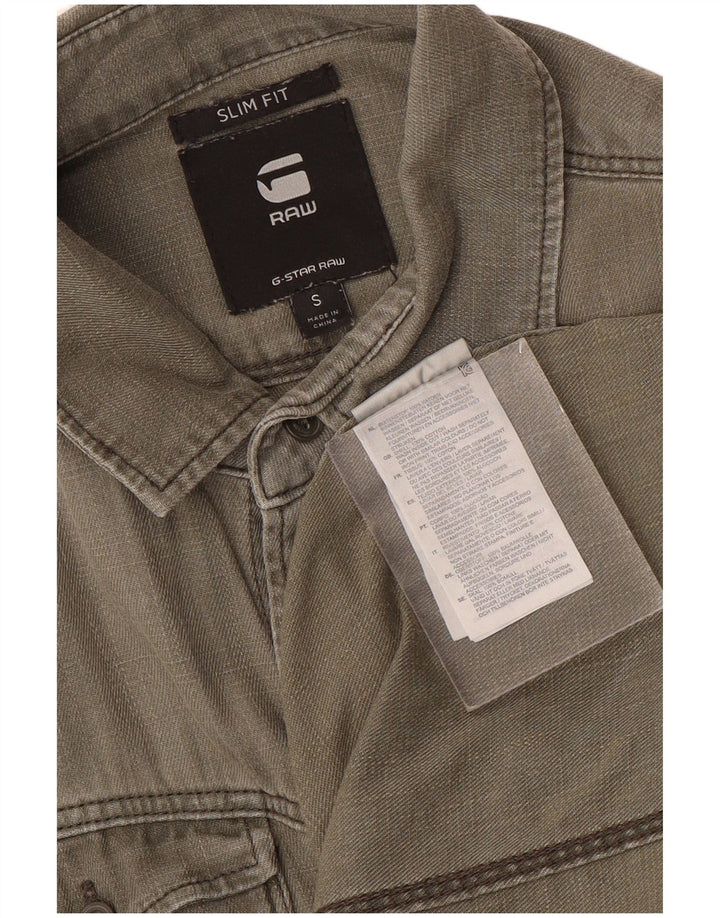 Ανδρικό πουκάμισο G-Star Slim Fit Μικρό πράσινο βαμβακερό