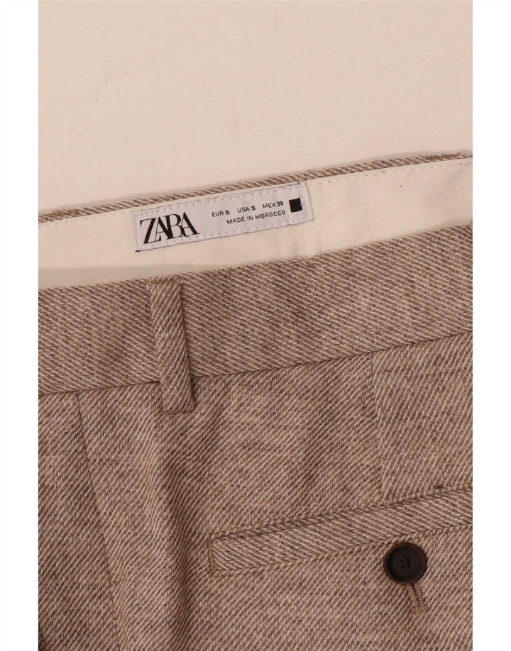 Zara Γυναικείο ίσιο παντελόνι Small W28 L29 Beige