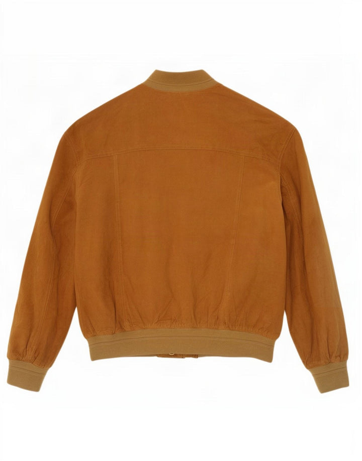 Vintage Ανδρικό Suede Bomber Jacket IT 50 Large Brown Δερμάτινο