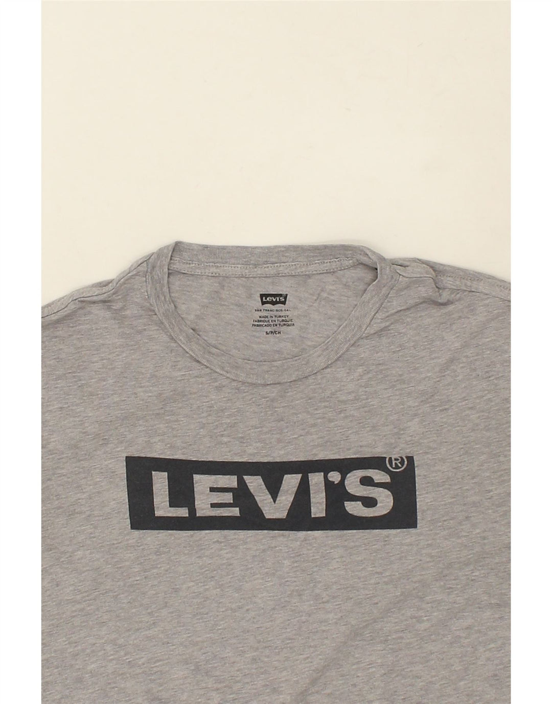 LEVI'S Mens Graphic T-Shirt Top Small Grey Cotton Vintage Levi's and Second-Hand Levi's from Messina Hembry 