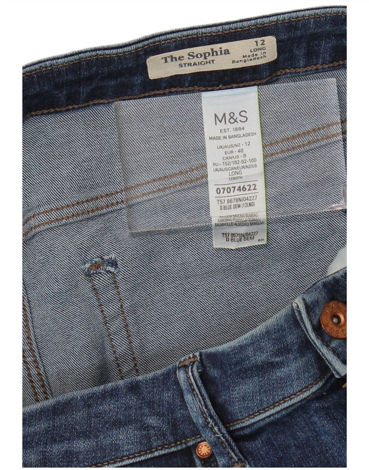 MARKS & SPENCER Γυναικεία Sophia Straight Jeans UK 12 Medium W30 L33 Blue