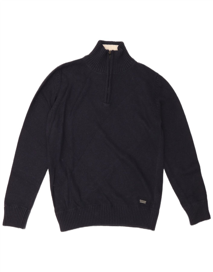 Ανδρικό πουλόβερ με φερμουάρ SUPERDRY XL Navy Blue Viscose