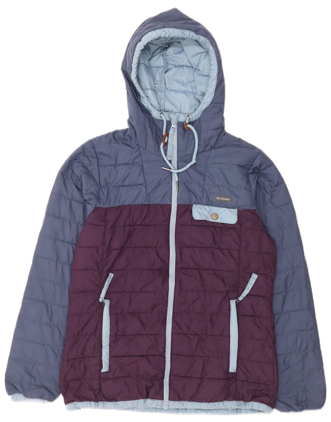 Columbia Ανδρικό μπουφάν με κουκούλα UK 36 Small Blue Colorblock Πολυεστέρας