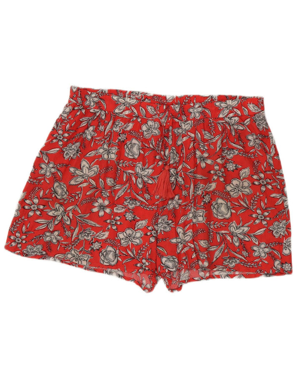 Γυναικείο ψηλόμεσο σορτς Marks & Spencer UK 18 XL W38 Κόκκινο φλοράλ βισκόζη