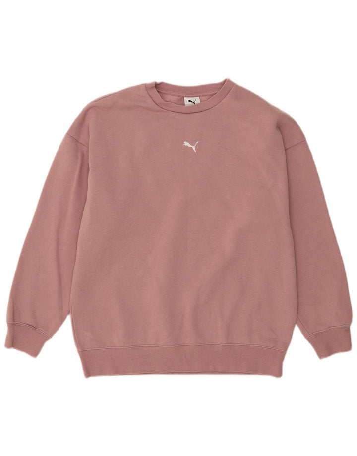 Puma Γυναικείο φούτερ μεγάλου μεγέθους Jumper UK 10 Small Pink Βαμβακερό