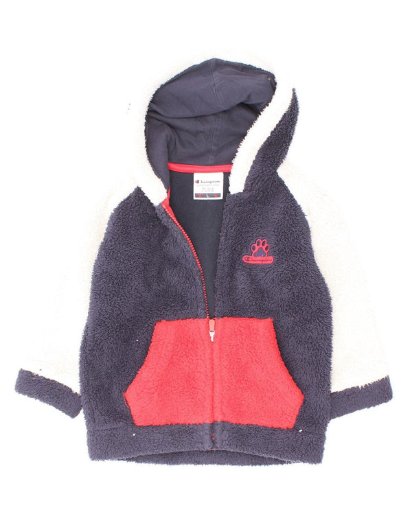 Champion Baby Boys Hooded Fleece Jacket 18-24 Months Navy Blue Colorblock