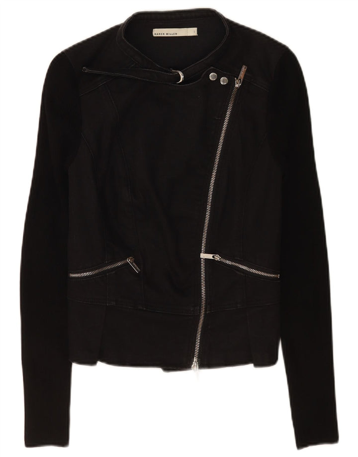 Karen Millen Γυναικείο Crop Biker Jacket US 1 2XS Μαύρο