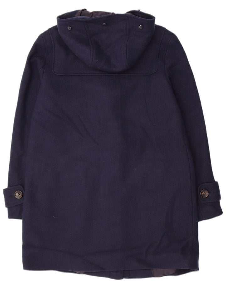 Marks & Spencer Γυναικείο παλτό Duffle με κουκούλα UK 12 Medium Navy Blue Wool