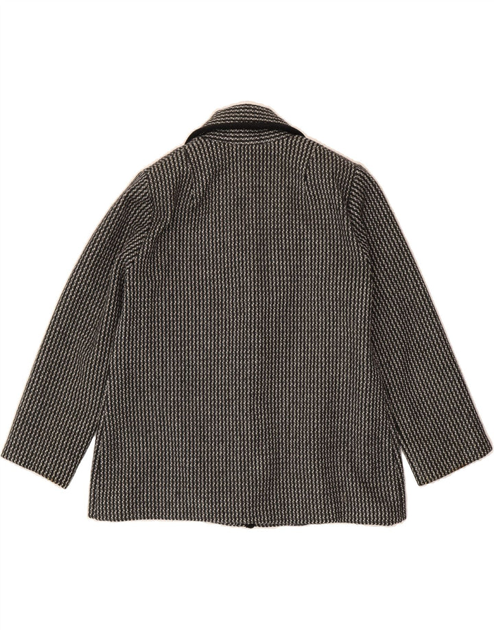 VINTAGE Womens 4 Button Blazer Jacket UK 16 Large Black Houndstooth Vintage Vintage and Second-Hand Vintage from Messina Hembry 