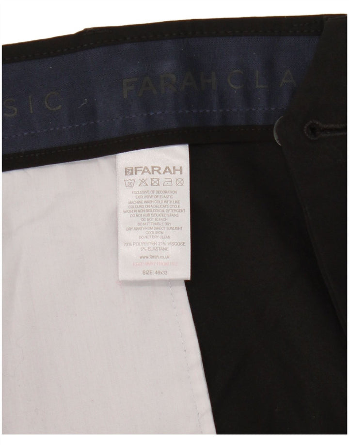 Farah Ανδρικό ίσιο παντελόνι W46 L33 Μαύρο πολυεστέρα