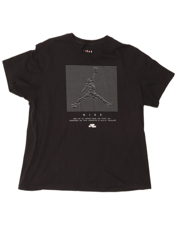 JORDAN Ανδρικό γραφικό T-Shirt Top 2XL Μαύρο βαμβακερό