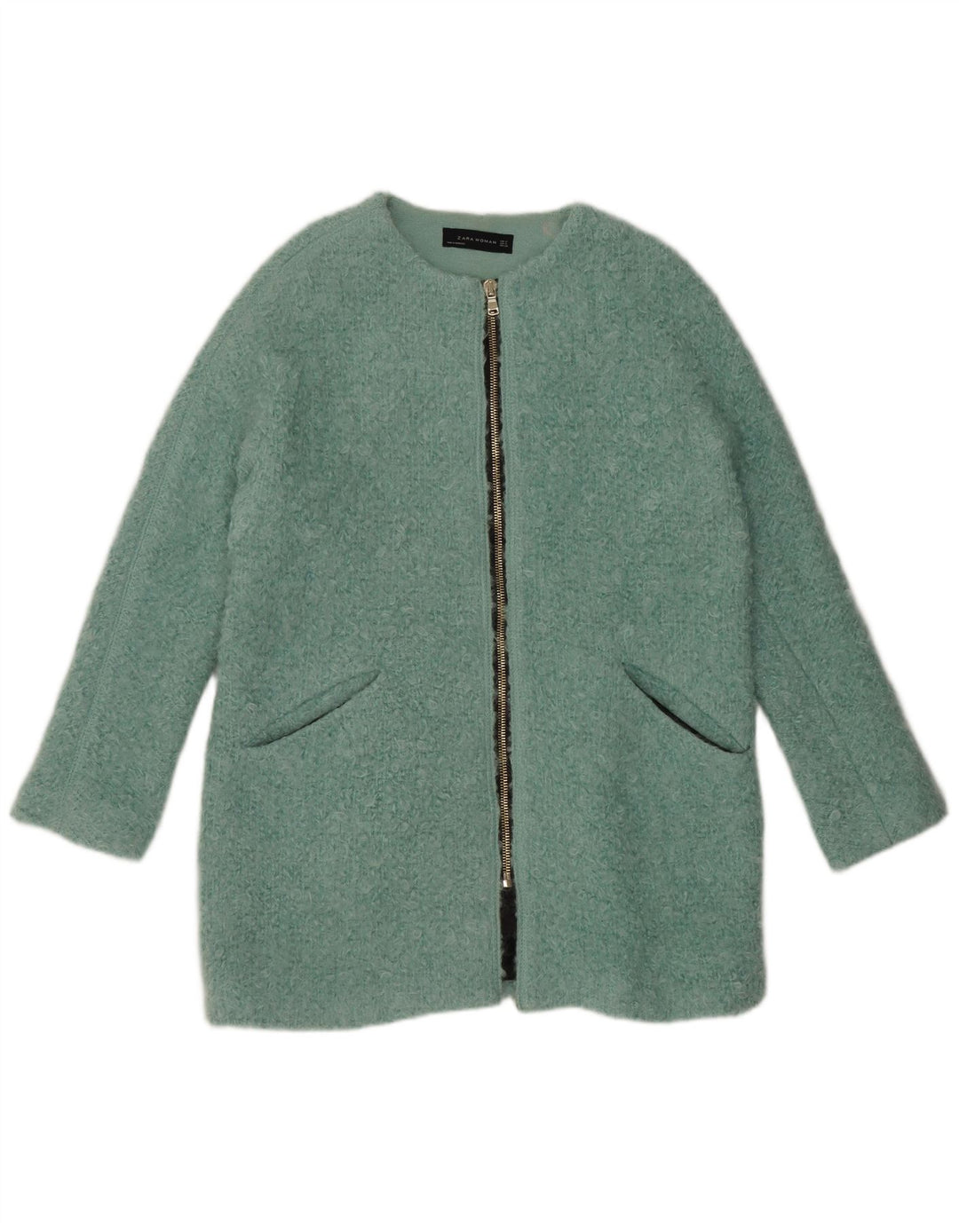 Zara Γυναικείο Oversized Πανωφόρι UK 14 Medium Blue Cotton