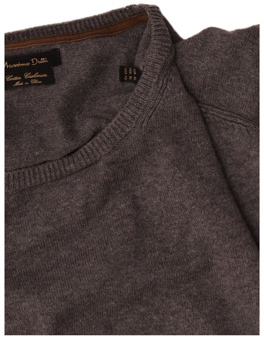 Ανδρικό πουλόβερ Massimo Dutti Crew Neck Jumper XL Γκρι βαμβακερό