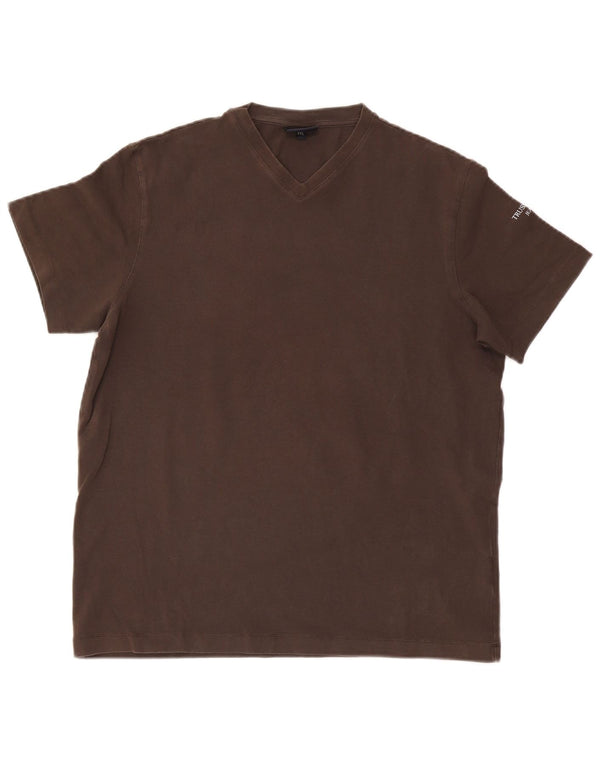Ανδρικό T-Shirt Trussardi Jeans Top 2XL Καφέ Βαμβακερό