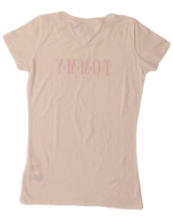 Γυναικείο γραφικό μπλουζάκι Tommy Hilfiger Top UK 12 μεσαίο λευκό βαμβακερό