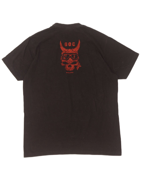 Vintage Ανδρικό γραφικό T-Shirt Top μεγάλο μαύρο βαμβακερό