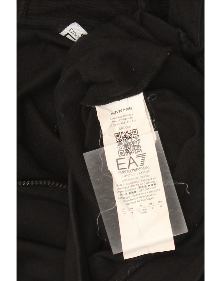 EMPORIO ARMANI Γυναικείο πουλόβερ με κουκούλα με φερμουάρ UK 14 μεσαίο μαύρο βαμβακερό
