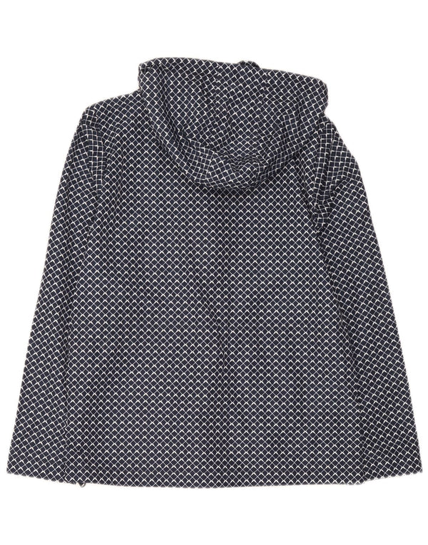 Crew Clothing Γυναικείο μπουφάν βροχής με κουκούλα UK 10 Small Navy Blue Geometric