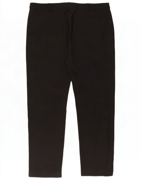 Marks & Spencer Womens Regular Casual Trousers UK 16 Large W34 L29 Black