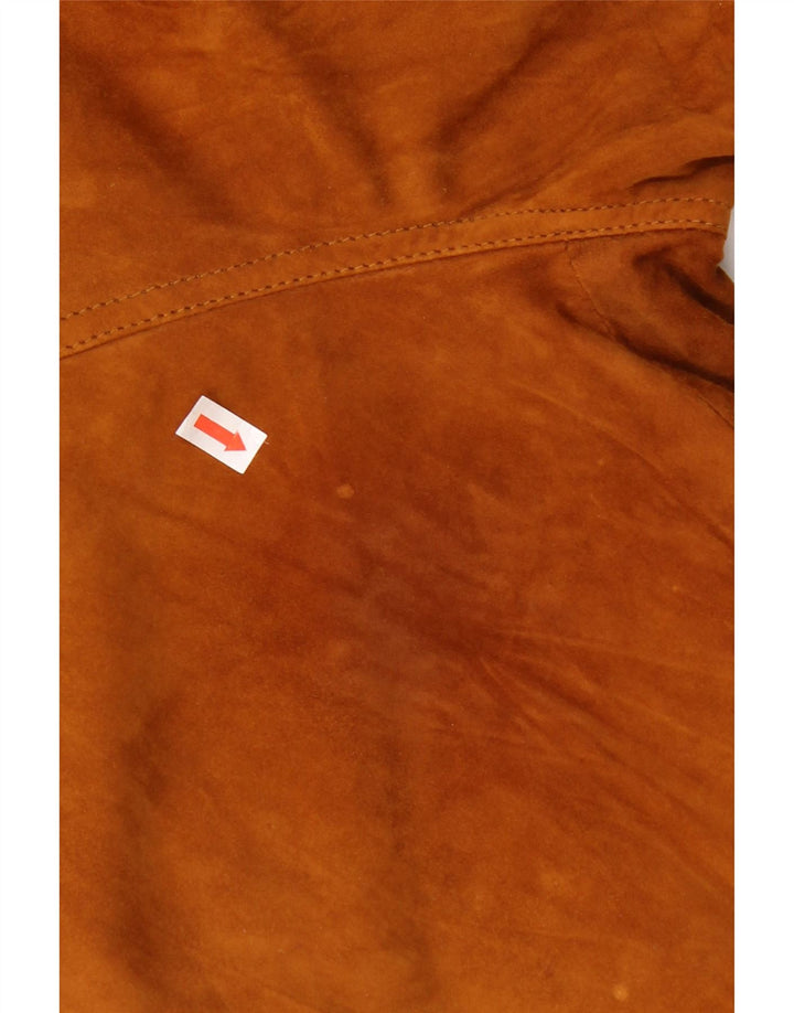 Vintage Ανδρικό Suede Bomber Jacket IT 52 XL Καφέ Δερμάτινο