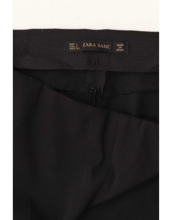Zara Γυναικείο κανονικό παντελόνι casual μεγάλο W30 L27 μαύρο