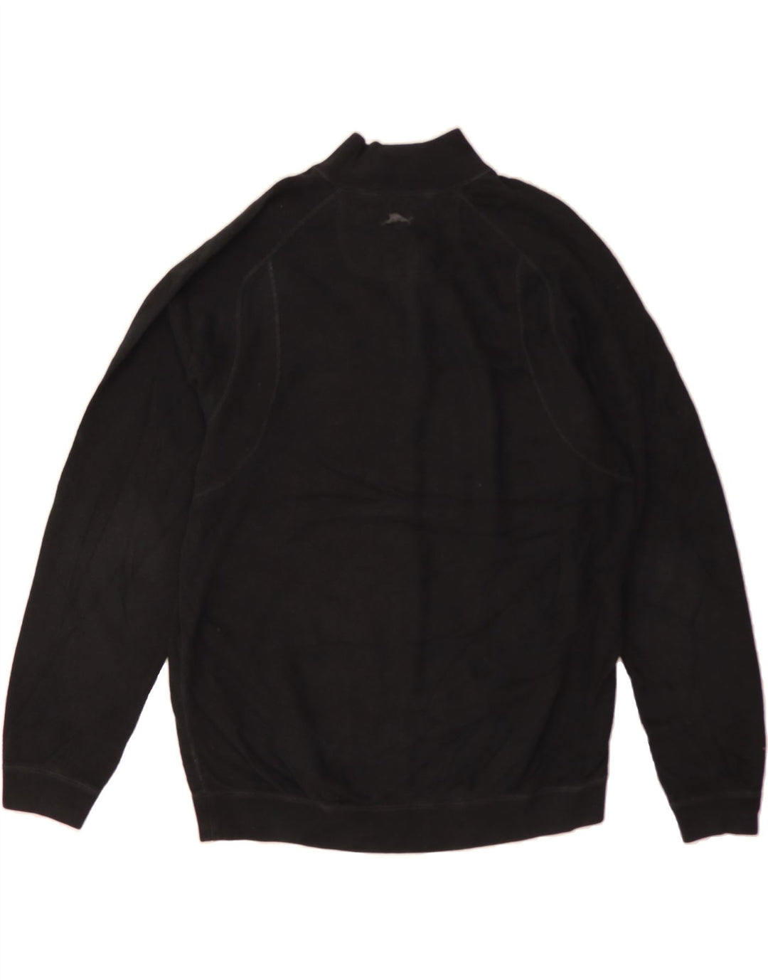 TOMMY BAHAMA Mens Zip Neck Sweatshirt Jumper Medium Black Cotton Vintage Tommy Bahama and Second-Hand Tommy Bahama from Messina Hembry 