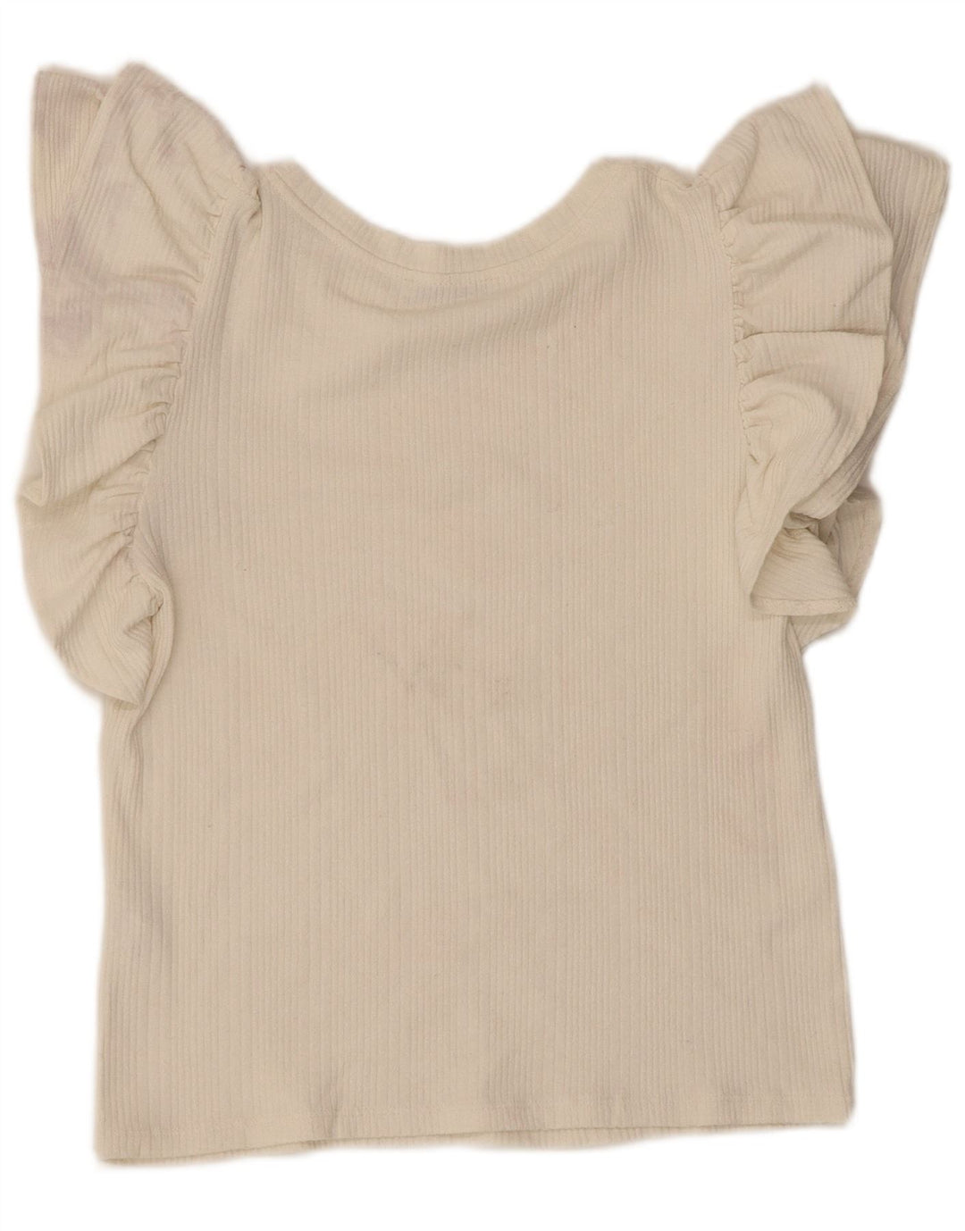 Zara Γυναικεία μπλούζα Crop Top UK 14 Large Off White Polyester