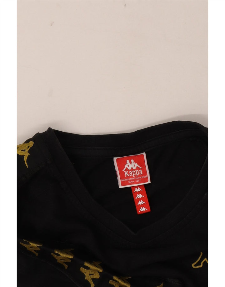Ανδρικό γραφικό T-Shirt Kappa Top Medium Μαύρο