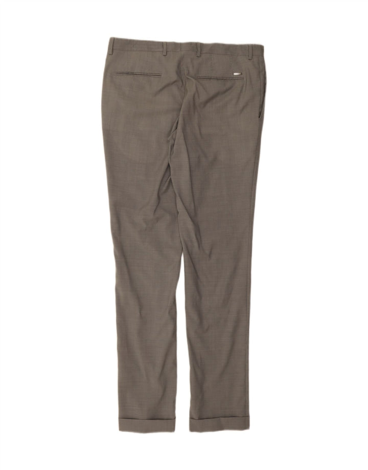 ZARA Mens Slim Suit Trousers EU 42 Large W32 L34 Grey Wool Vintage Zara and Second-Hand Zara from Messina Hembry 