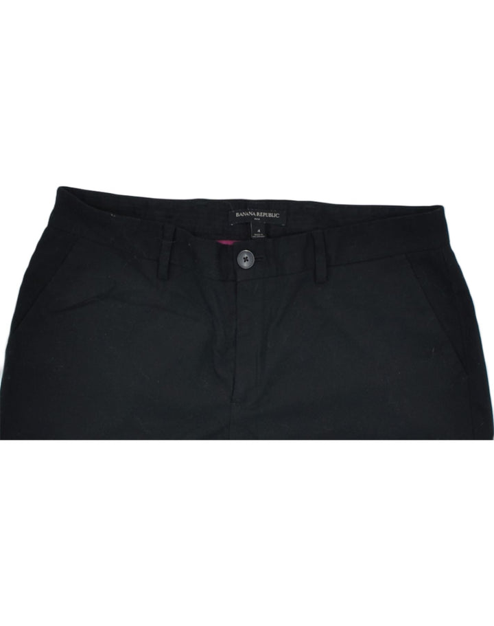 BANANA REPUBLIC Womens Chino Trousers US 4 Small W30 Black Polyester | Vintage | Thrift | Second-Hand | Used Clothing | Messina Hembry 