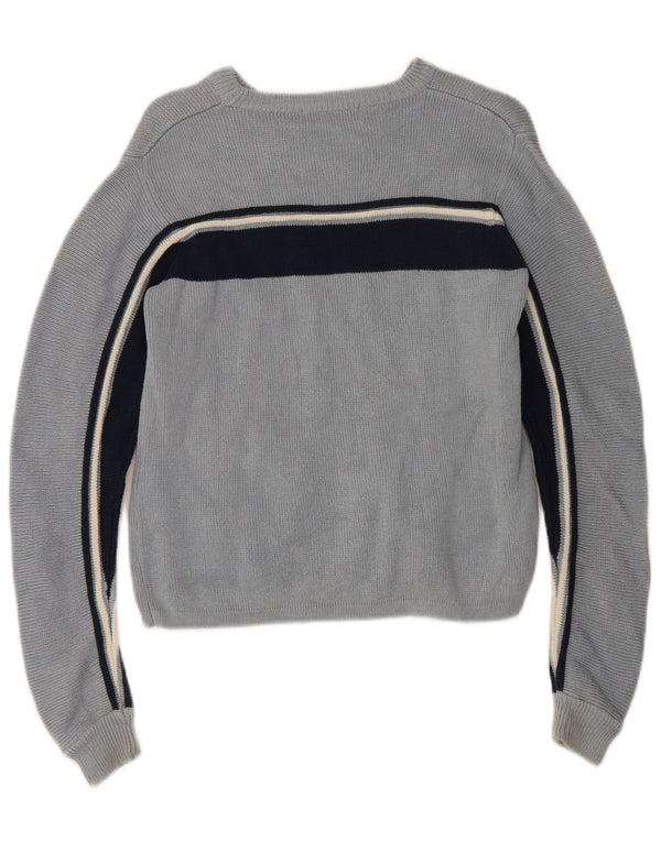 Zara Boys Crew Neck Jumper πουλόβερ 9-10 ετών Μπλε ριγέ βαμβακερό ρετρό