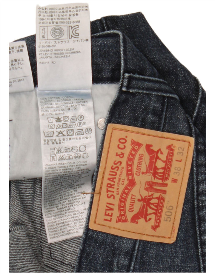 Levi's Mens 506 Straight Jeans W38 L32 Μπλε Βαμβακερό