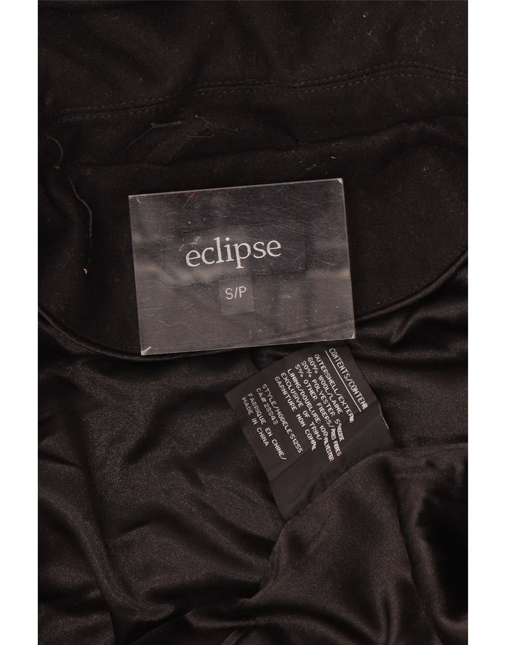 Eclipse Γυναικείο παλτό Duffle με κουκούλα UK 10 Small Black Wool