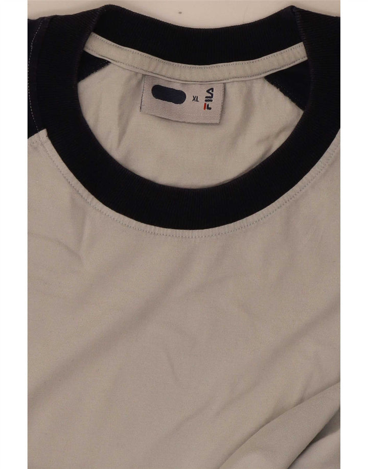 Ανδρικό T-Shirt Fila Top XL Γκρι Colourblock Βαμβακερό