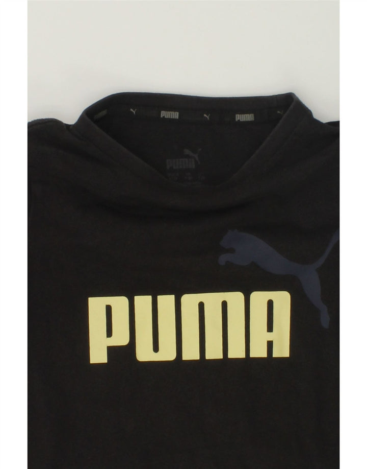 PUMA Boys Graphic T-Shirt Top 7-8 Years Black Cotton | Vintage Puma | Thrift | Second-Hand Puma | Used Clothing | Messina Hembry 