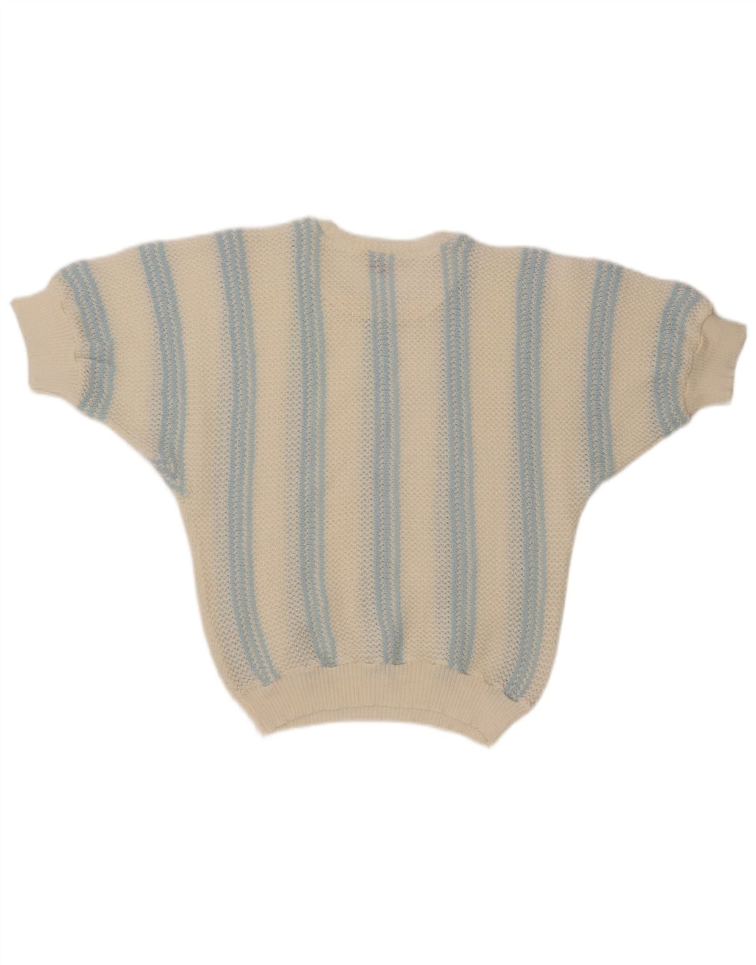 VINTAGE Γυναικείο πουλόβερ με λαιμόκαυστο UK 12 Medium Off White ριγέ