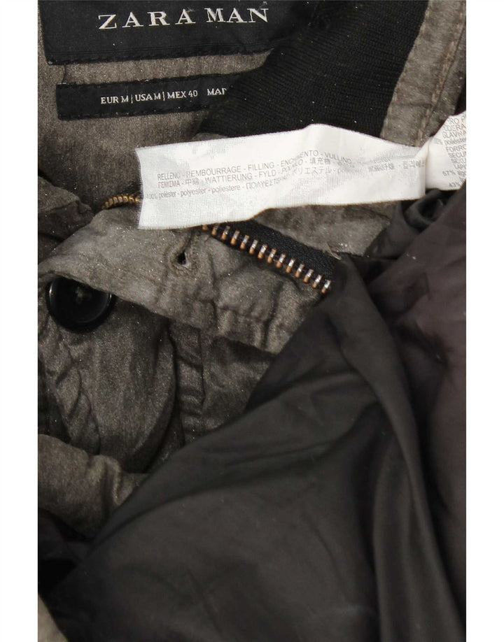 Zara Ανδρικό παλτό UK 38 Medium Grey Polyester