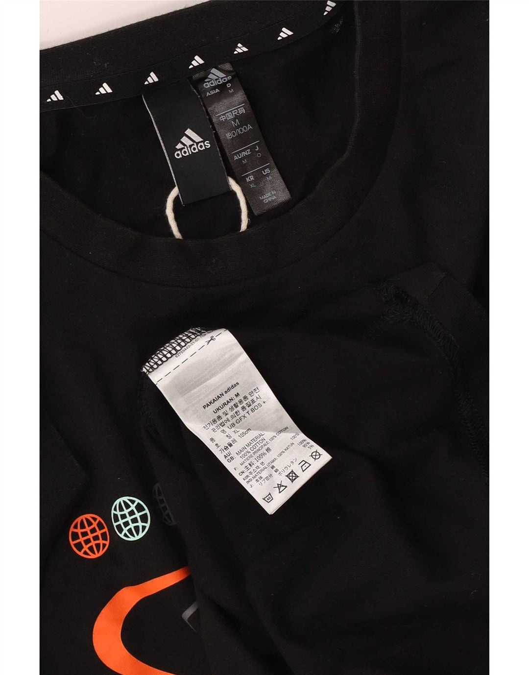 Ανδρικό γραφικό T-Shirt Adidas Top Μεσαίο μαύρο βαμβακερό