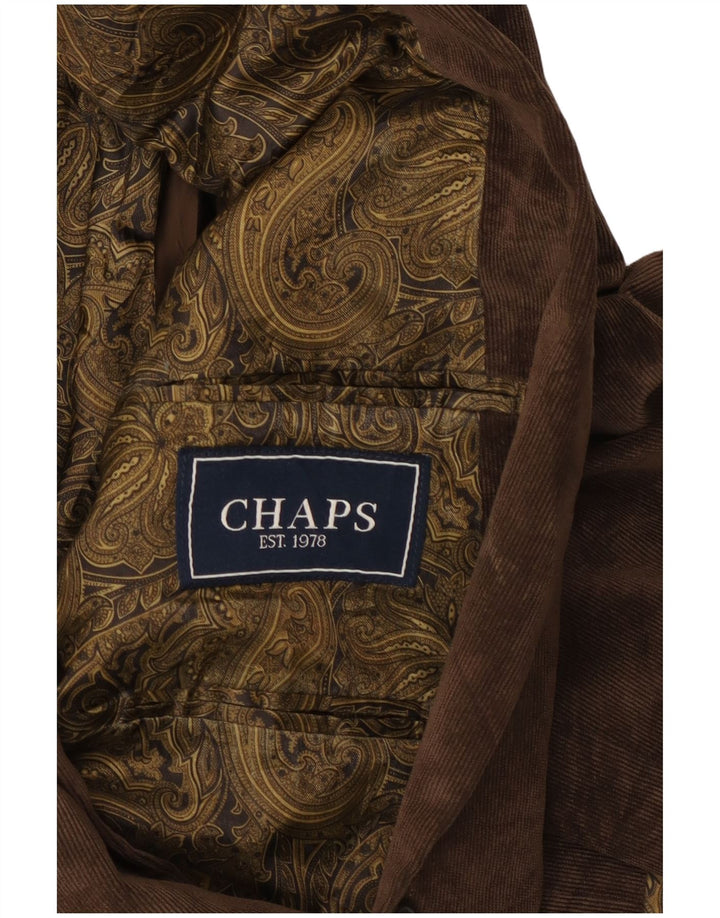 Chaps Ανδρικό 2 κουμπιά κοτλέ σακάκι μπλέιζερ UK 46 3XL καφέ βαμβακερό