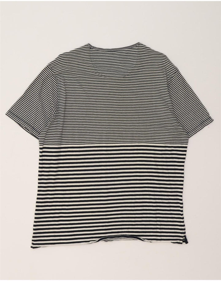 MASSIMO DUTTI Γυναικείο T-Shirt Casual Fit Top UK 20 2XL Μαύρο ριγέ βαμβακερό