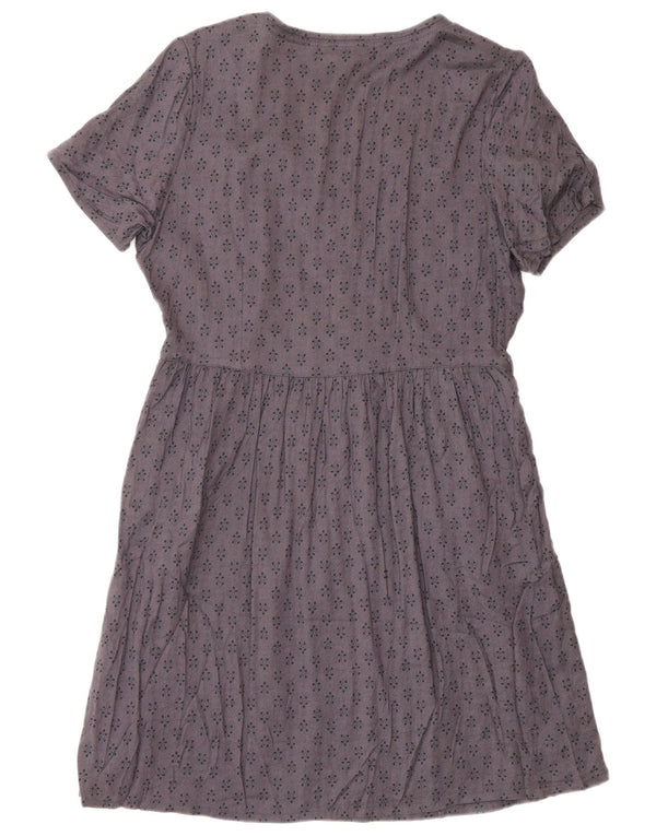 Fat Face Γυναικείο φόρεμα A-Line UK 12 Medium Purple Geometric Viscose