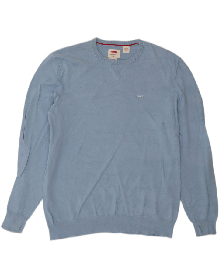 Ανδρικό πουλόβερ Levi's Crew Neck Jumper μεγάλο μπλε βαμβακερό
