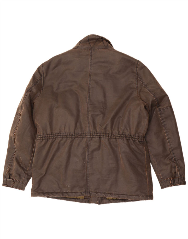 Marks & Spencer Ανδρικό κερωμένο βαμβακερό μπουφάν UK 42 XL καφέ