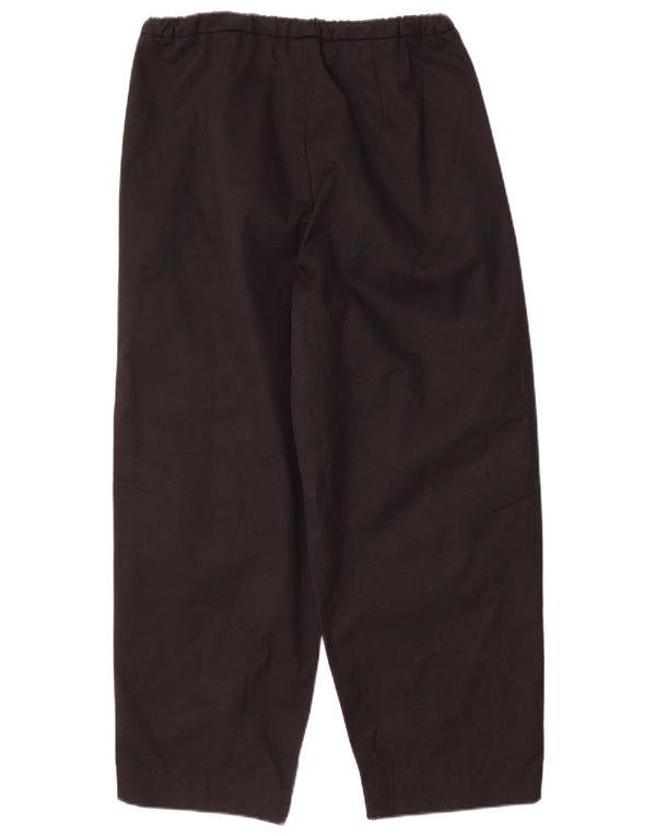 Massimo Dutti Womens Loose Fit Cropped Trousers EU 38 Small W28 L26 Black