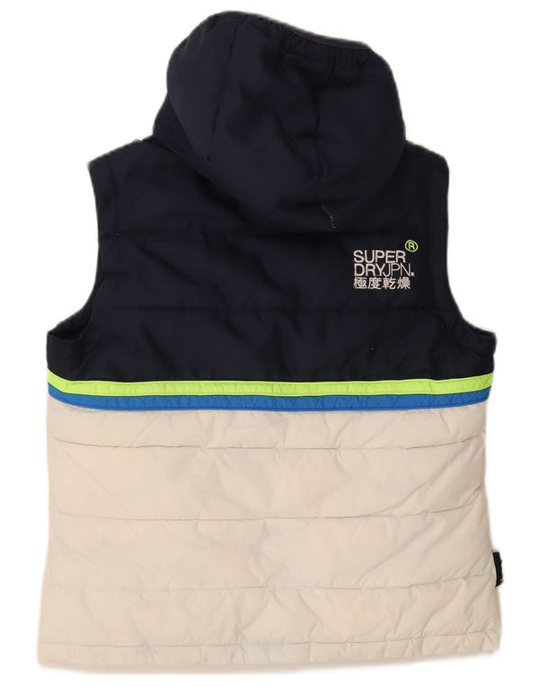 Superdry γυναικεία κουκούλα με επένδυση Gilet UK 16 Large Navy Blue Colourblock