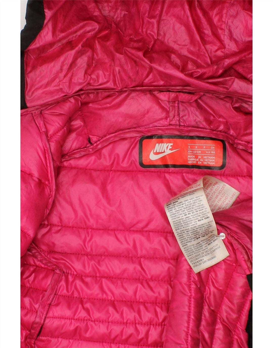 Παλτό Nike Girls με κουκούλα με επένδυση 4-5 ετών Μικρό μαύρο πολυεστέρα