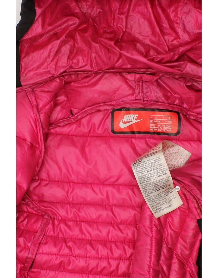 Παλτό Nike Girls με κουκούλα με επένδυση 4-5 ετών Μικρό μαύρο πολυεστέρα