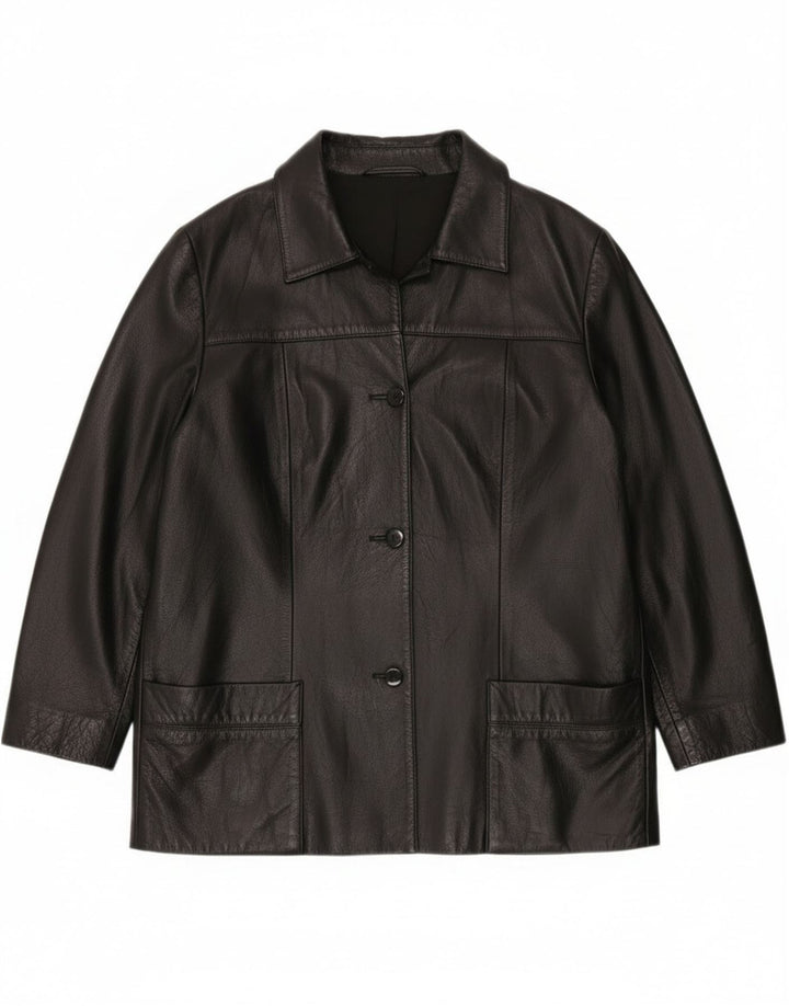 Vintage Γυναικείο Δερμάτινο Μπουφάν EU 42 Large Μαύρο