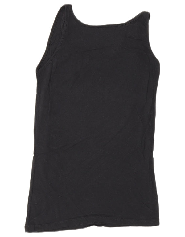 AUSTRALIAN L'ALPINA Womens Vest Top UK 12 Medium Black Cotton